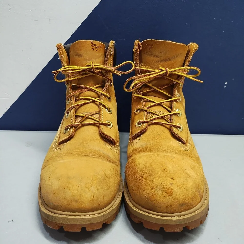 Timberland Premium 6-Inch Waterproof Work Boots Mens US 7M Tan Genuine Leather